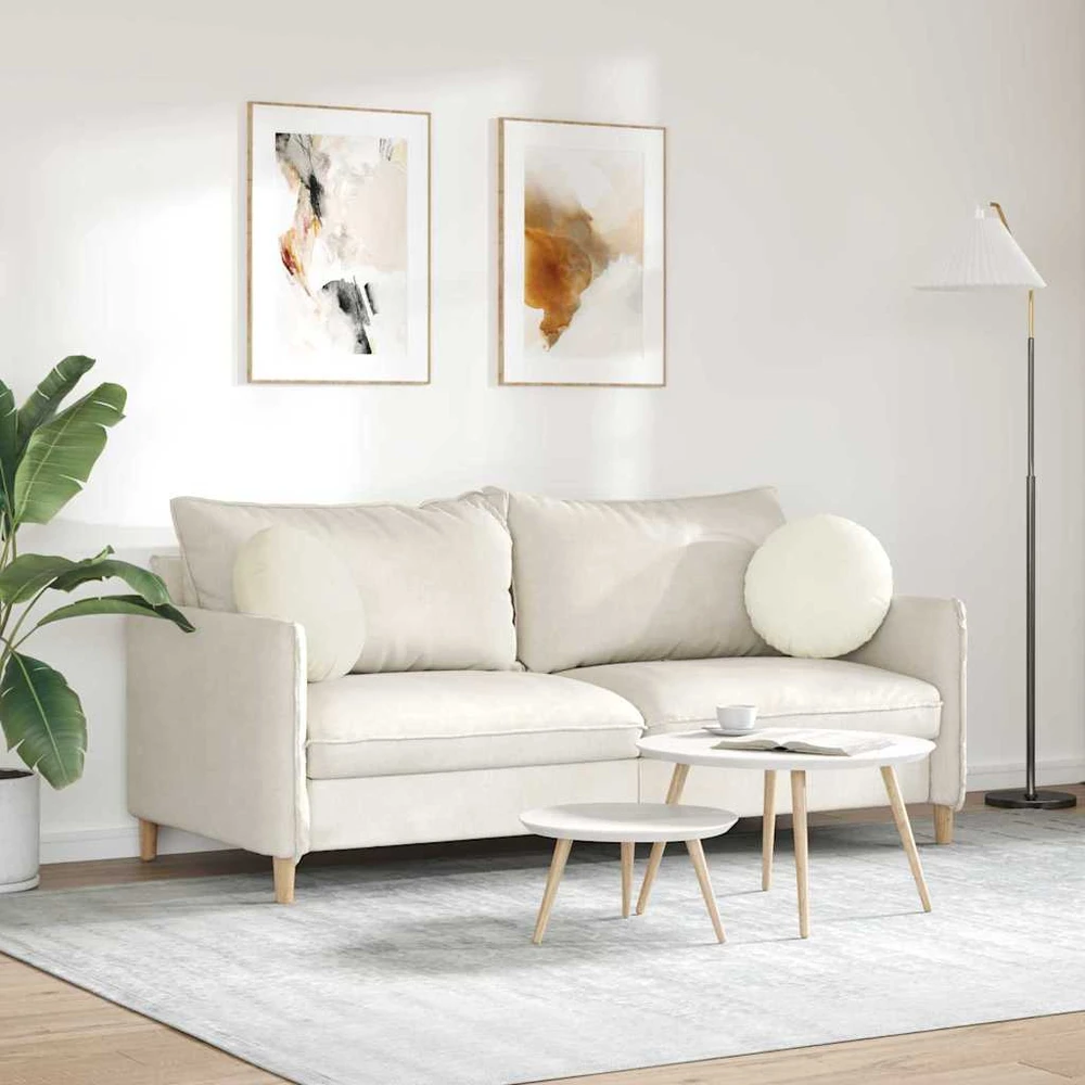Sėdynių pagalvėlės 2 pcs Kreminė Ø 40 x 13 cm Aksomas