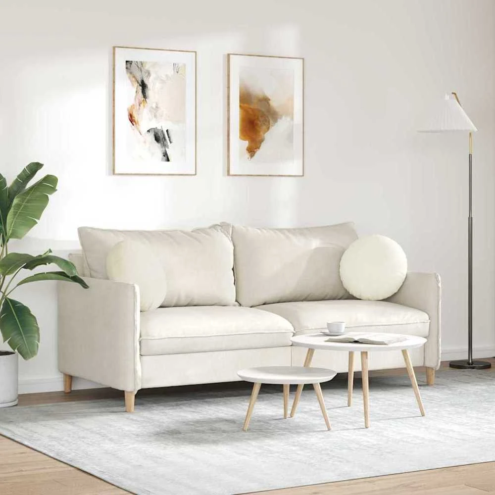 Sėdynių pagalvėlės 2 pcs Kreminė Ø 40 x 13 cm Aksomas