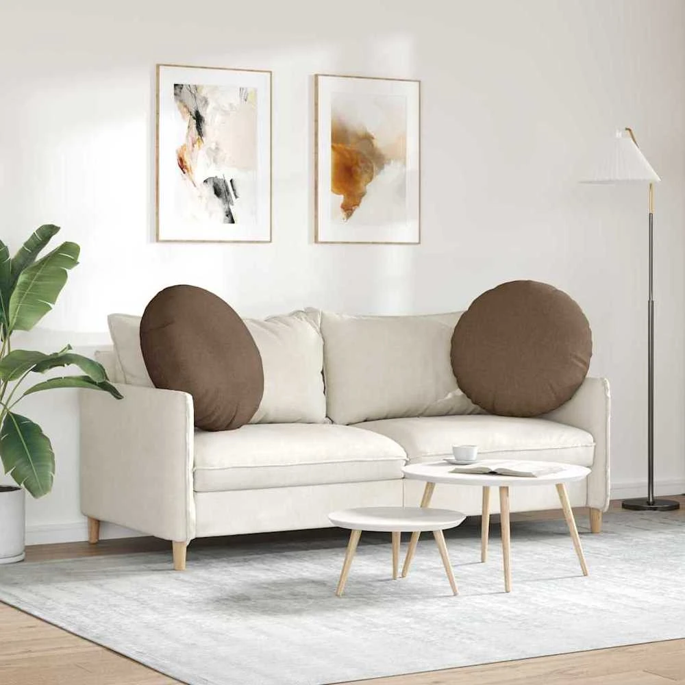 Sėdynių pagalvėlės 2 vnt. Audinys Ruda Ø60 x 21 cm