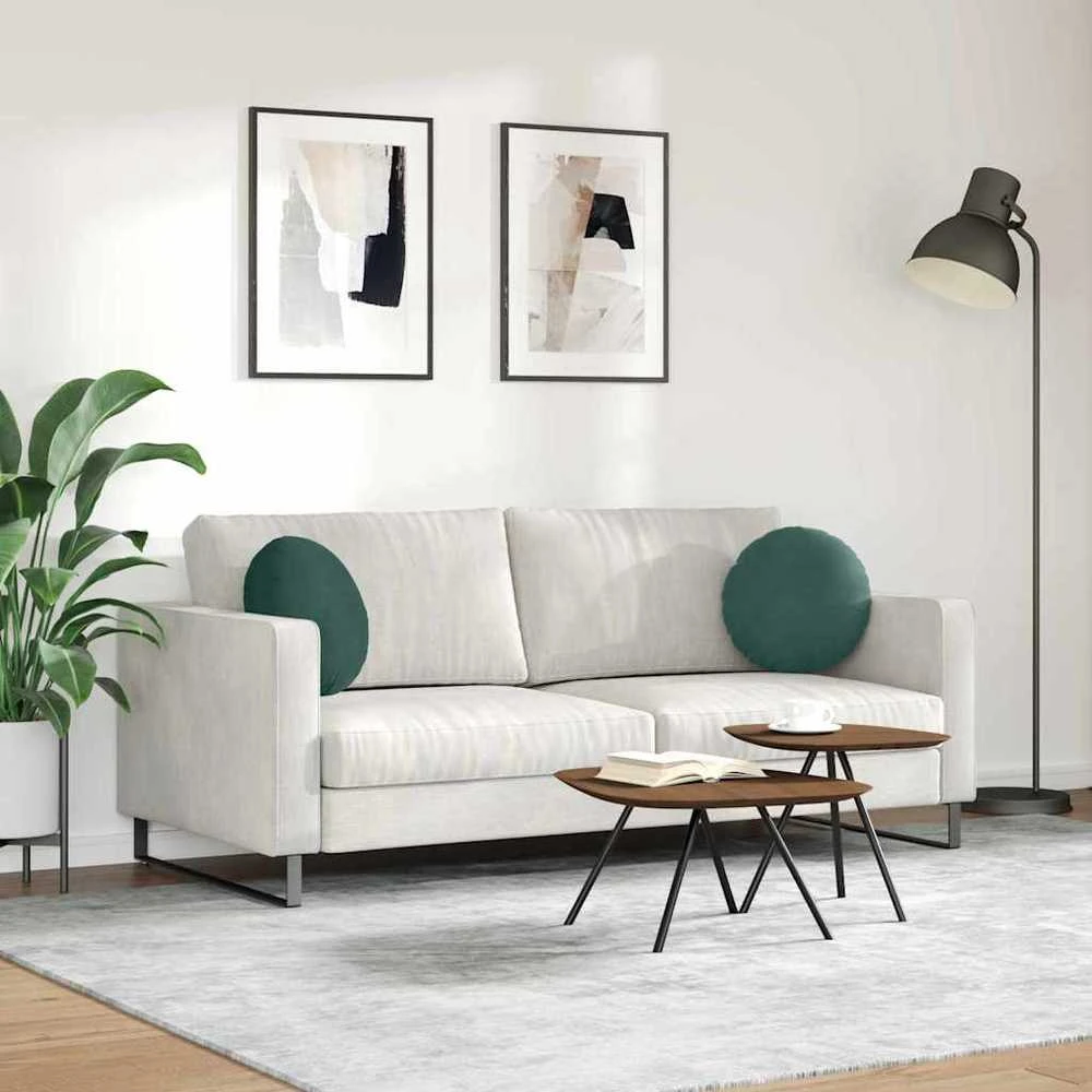 Sėdynių pagalvėlės 2 pcs Tamsiai žalia Ø 40 x 13 cm Aksomas