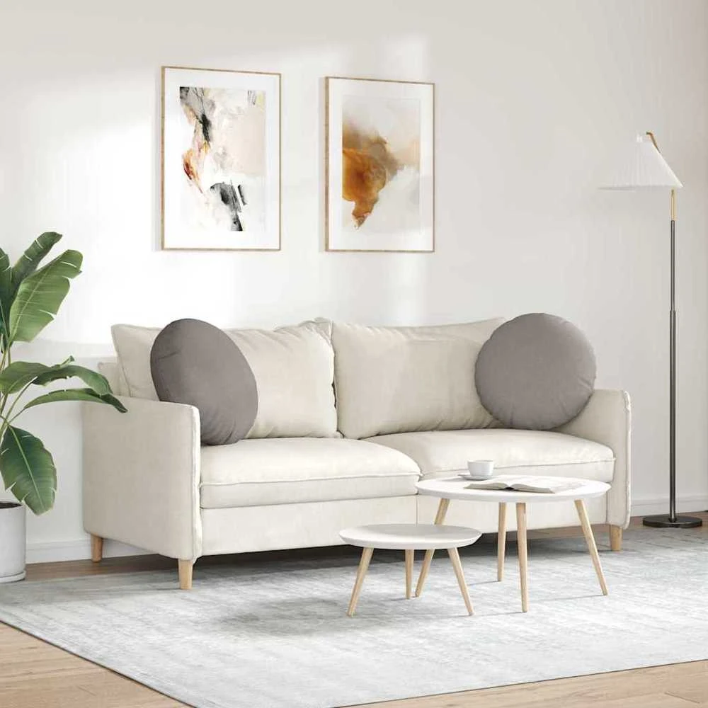 Sėdynių pagalvėlės 2 vnt. Audinys Taupe Ø50 x 19 cm