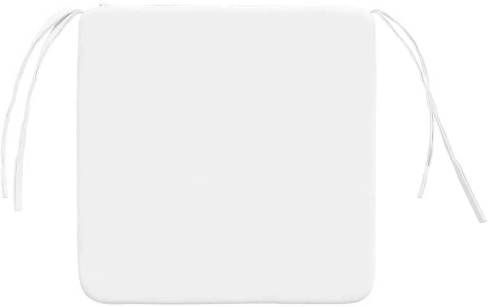 Sėdynių pagalvėlės 4 pcs Balta 40 x 40 x 3 cm audinys