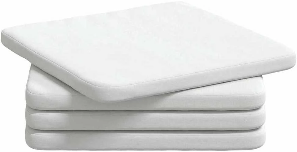 Sėdynių pagalvėlės 4 pcs Balta 40 x 40 x 3 cm audinys