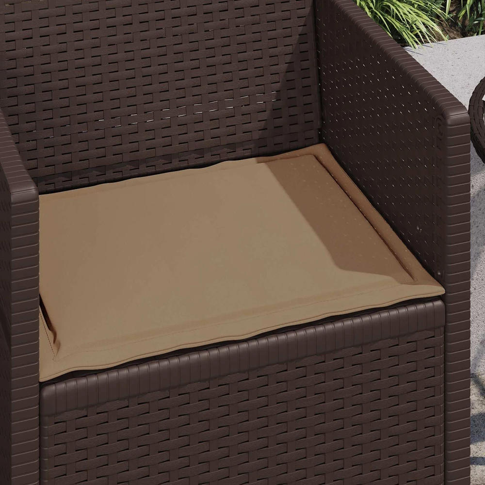 Sėdynių pagalvėlės 4 vnt. Poliesteris Taupe 47 x 36 x 2 cm