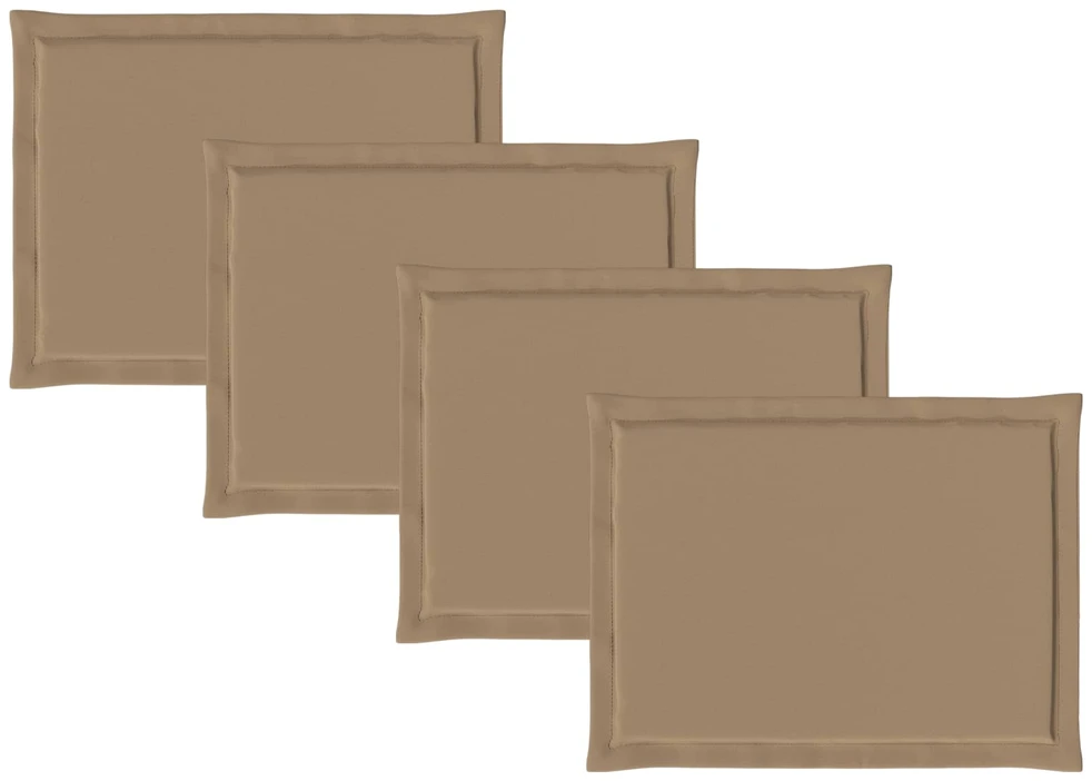 Sėdynių pagalvėlės 4 vnt. Poliesteris Taupe 47 x 36 x 2 cm