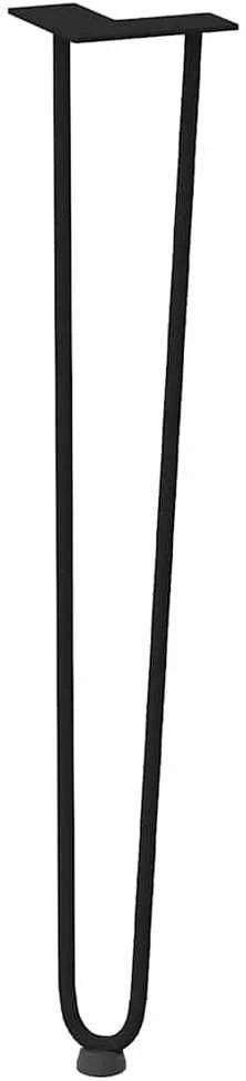 segtukų formos kojelės konsoliniams staliukams, 4 vnt., juodos, 72 cm, masyvus plienas