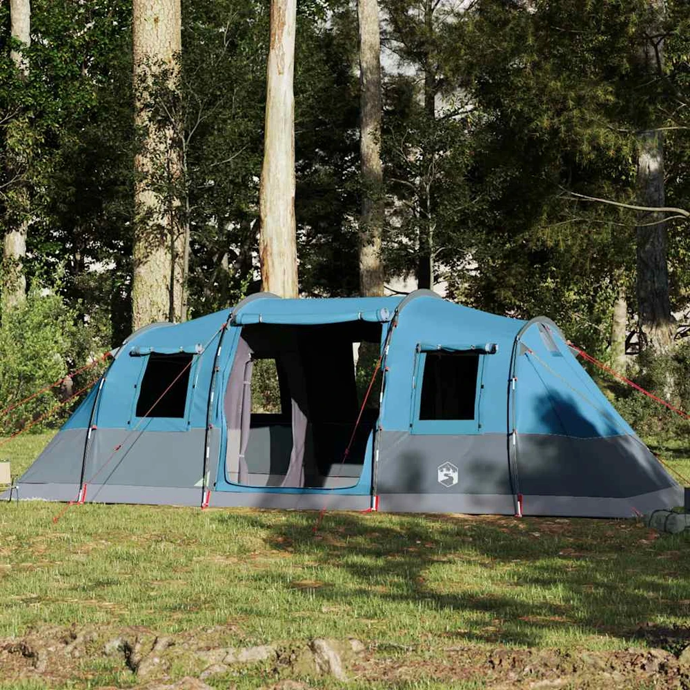 Šeimos palapinė, mėlyna, 6 vietų, tunelinė, atspari vandeniui