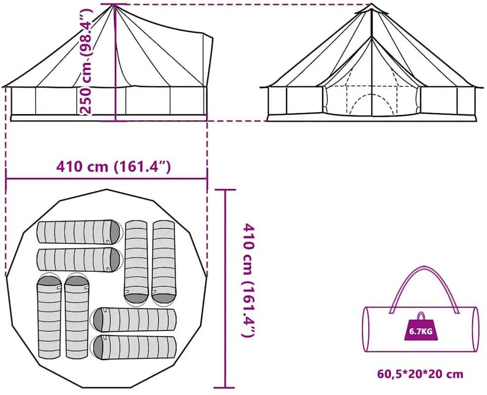 Šeimos palapinė, mėlyna, aštuonvietė, tipi, atspari vandeniui