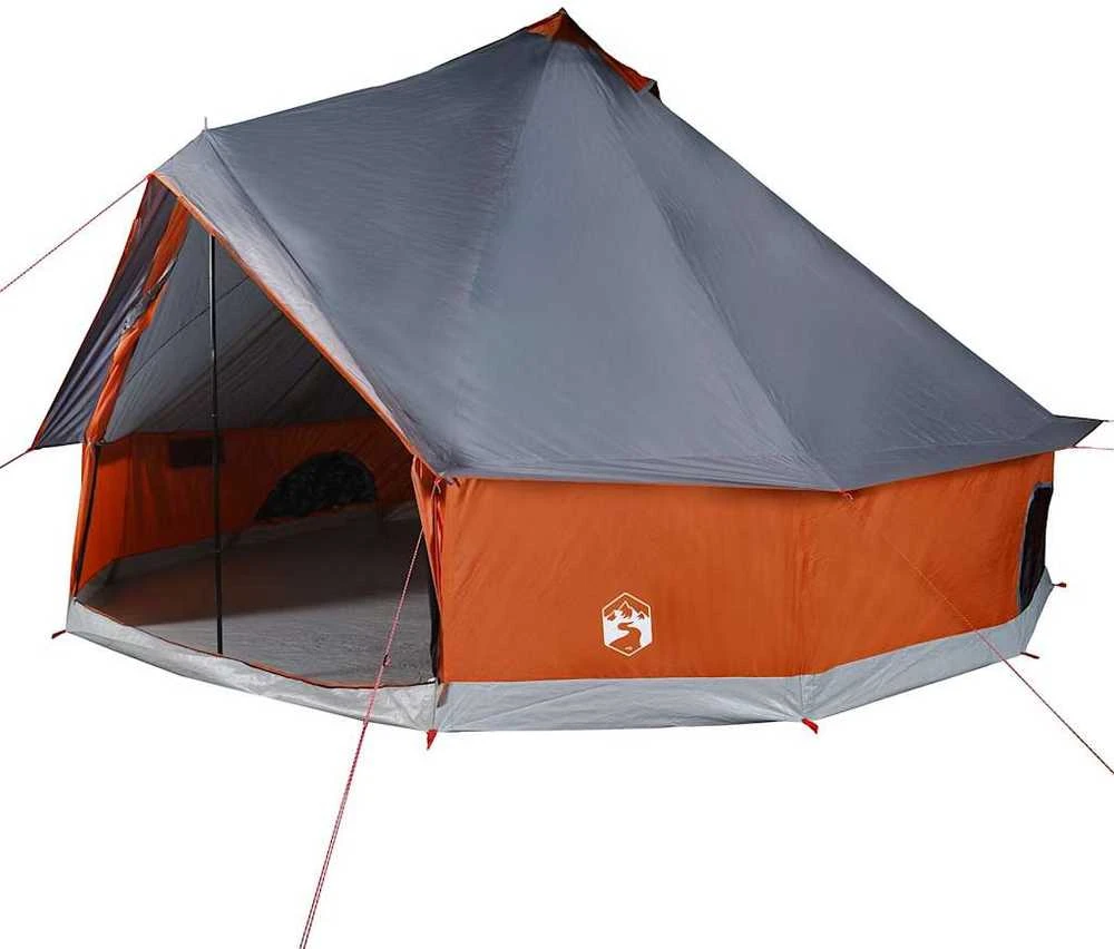 Šeimos palapinė, pilka ir oranžinė, aštuonvietė, tipi