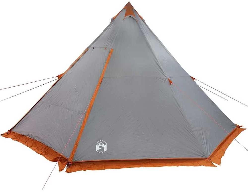 Šeimos palapinė, pilka ir oranžinė, aštuonvietė, tipi