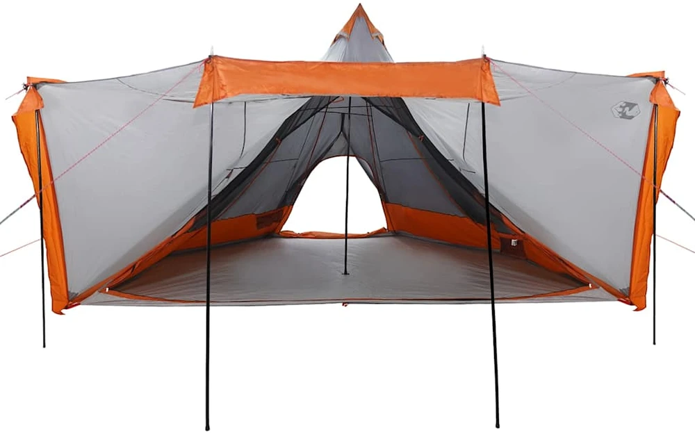 Šeimos palapinė, pilka ir oranžinė, aštuonvietė, tipi