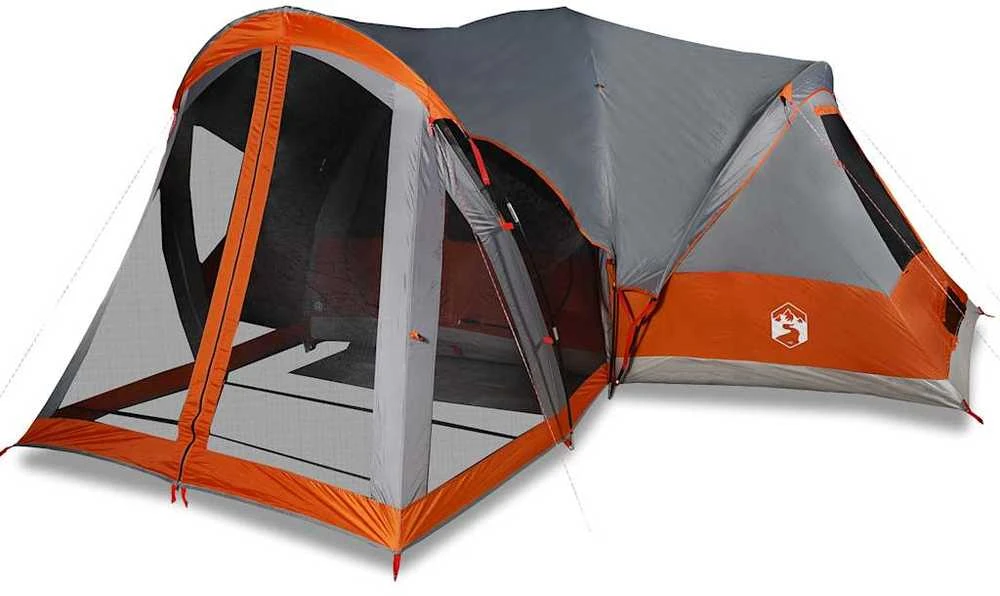 Šeimos palapinė, pilka ir oranžinė, aštuonvietė, tipi