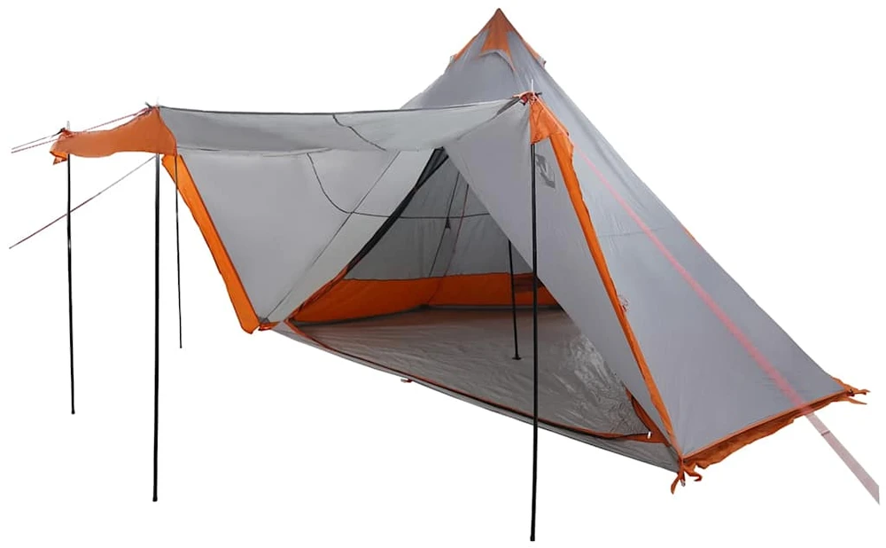 Šeimos palapinė, pilka ir oranžinė, aštuonvietė, tipi