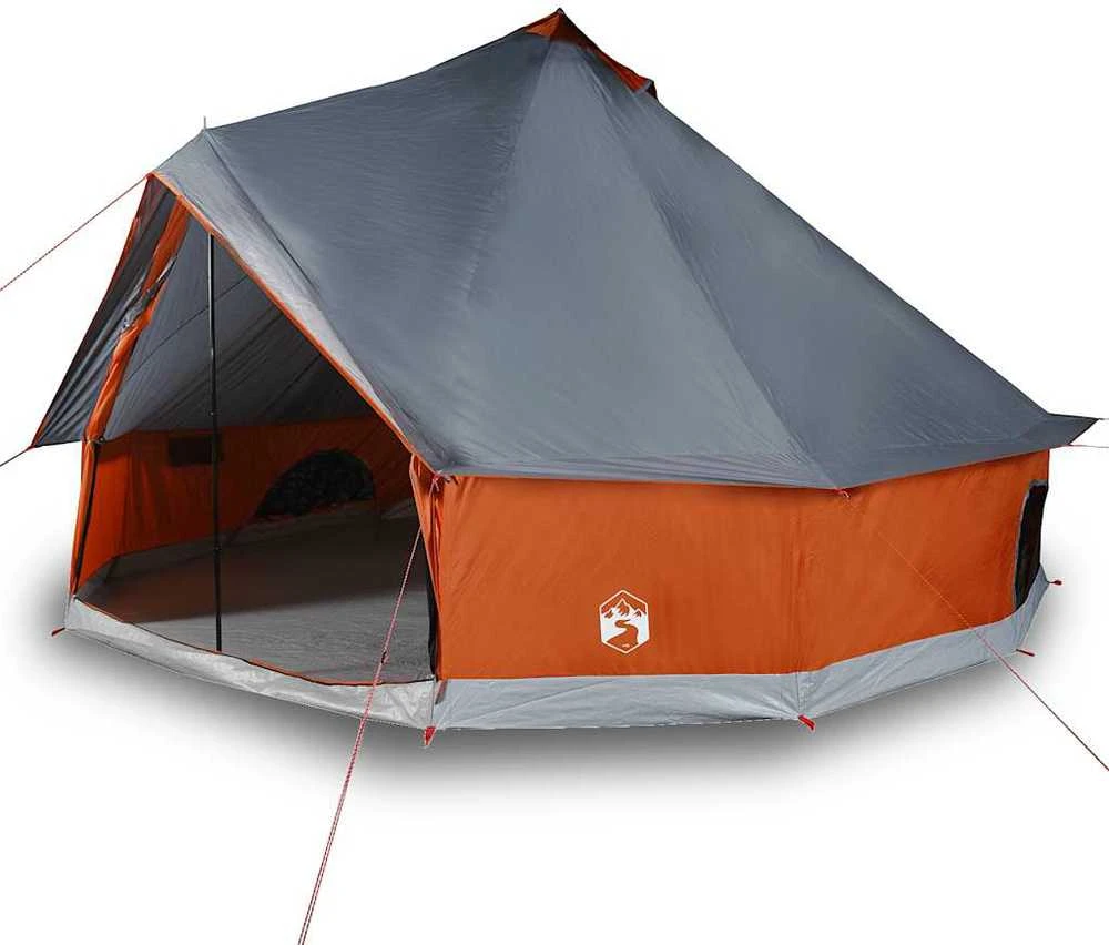 Šeimos palapinė, pilka ir oranžinė, aštuonvietė, tipi