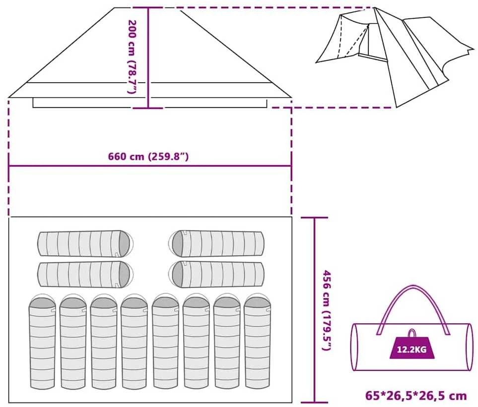 Tipi palapinė 12 asmeniui Mėlyna tafta