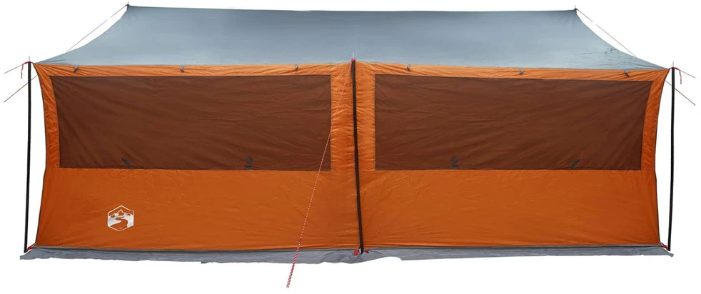 Šeimos palapinė su stogu Pilka ir oranžinė 600 x 400 x 268 cm.