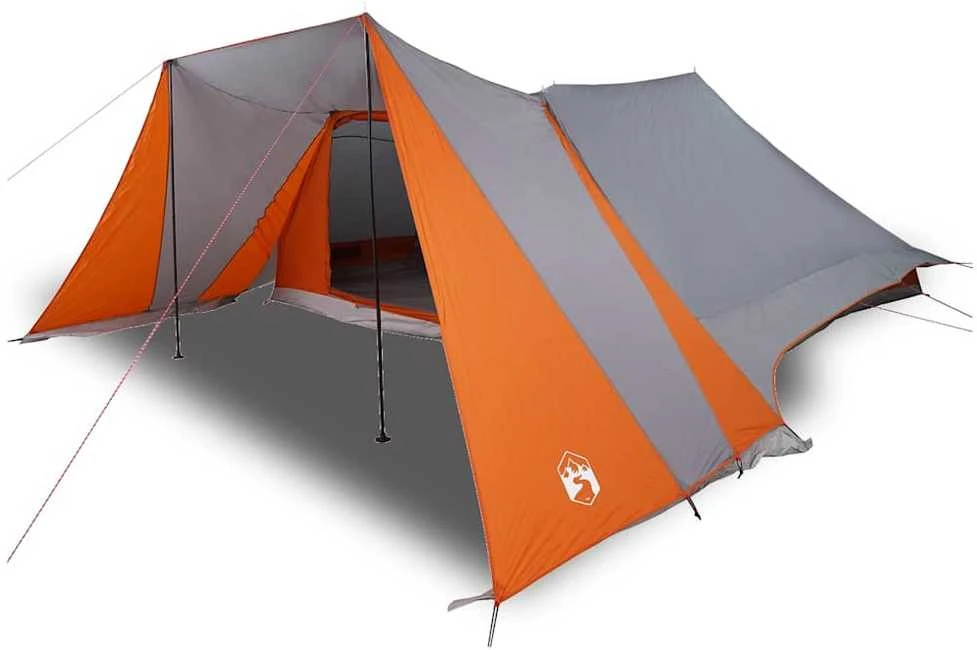 Tipi palapinė 12 asmeniui Pilka ir oranžinė tafta