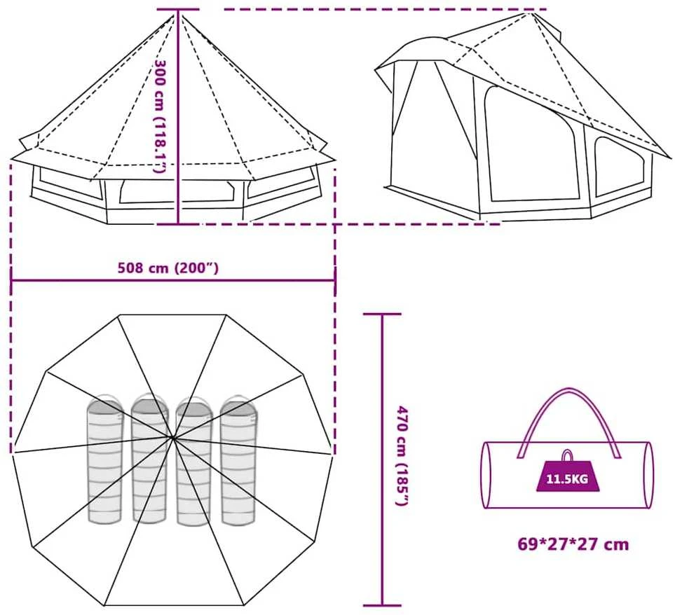 Tipi palapinė su stogu Mėlyna 508 x 470 x 300 cm tafta