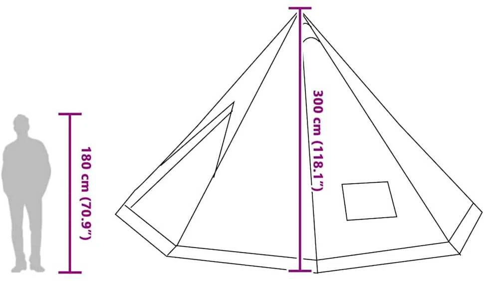 Tipi palapinė su stogu Mėlyna 560 x 560 x 300 cm tafta