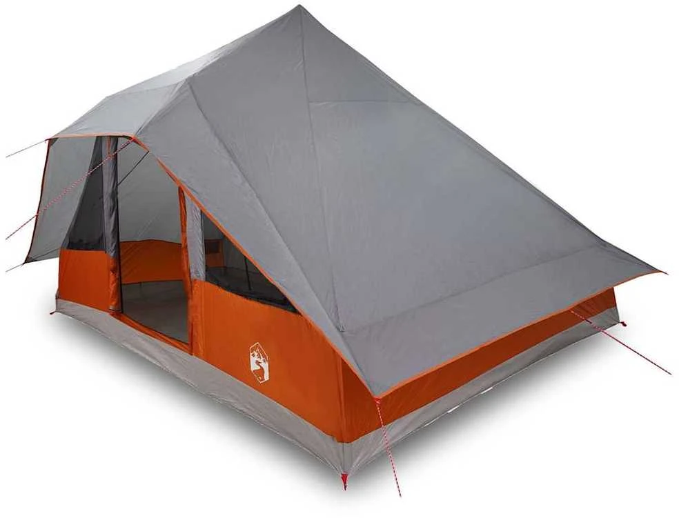 Tipi palapinė 10 asmeniui Pilka ir oranžinė tafta