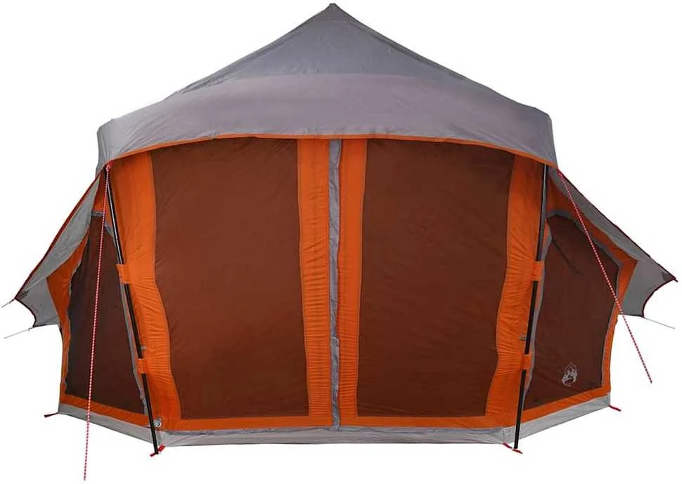 Tipi palapinė Pilka ir oranžinė 508 x 470 x 300 cm tafta