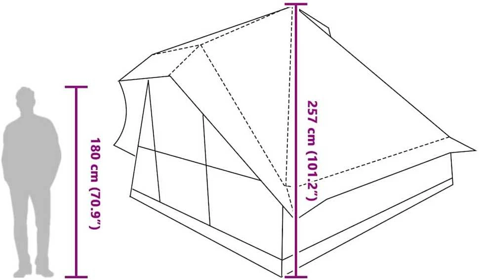Tipi palapinė 10 asmeniui Žalia tafta