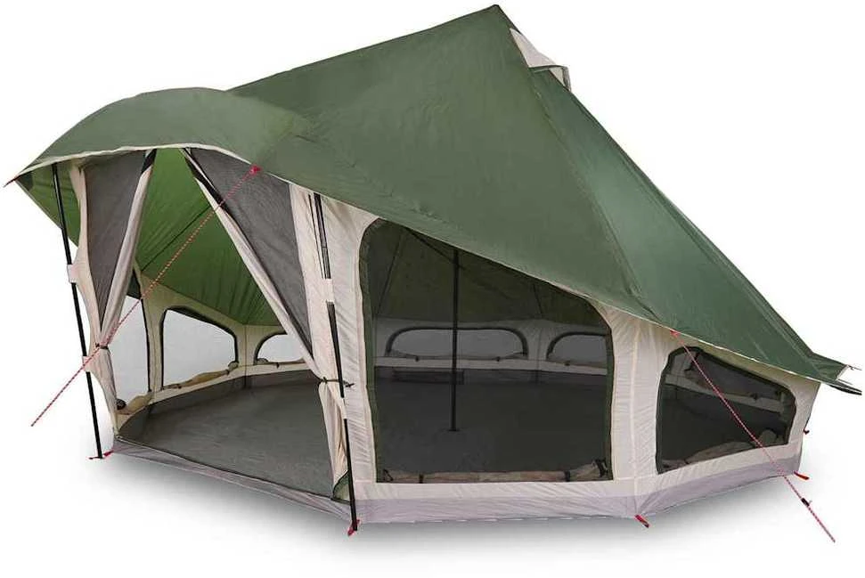 Tipi palapinė su stogu Žalia 508 x 470 x 300 cm tafta