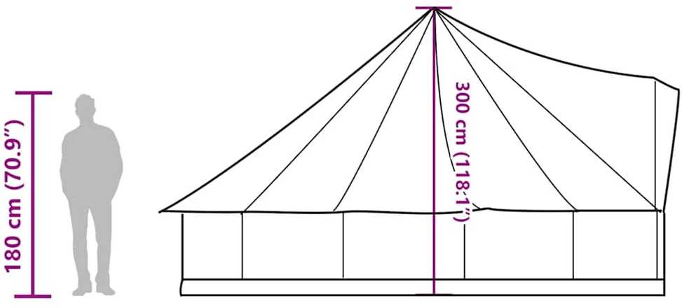 Šeimos palapinė, žalia, 10 vietų, tipi, atspari vandeniui