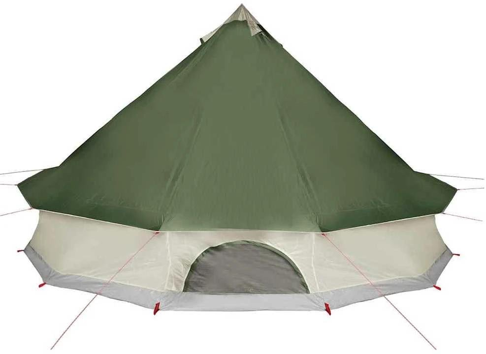 Šeimos palapinė, žalia, 10 vietų, tipi, atspari vandeniui