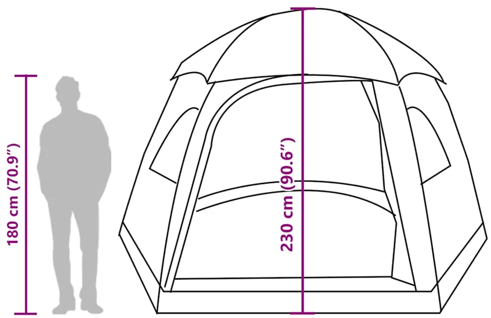 šeimyninė palapinė Igloo 6 asmenims, žalia, atspari vandeniui