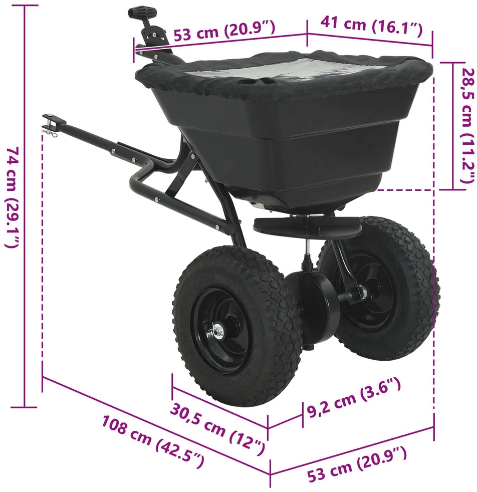 Sėjamoji Juoda 53 x 108 x 74 cm PVC ir Plienas