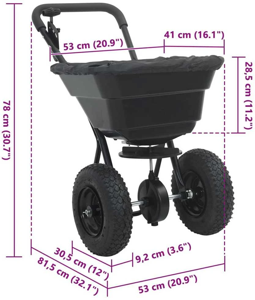 Sėjamoji Juoda 53 x 81,5 x 78 cm PVC ir Plienas