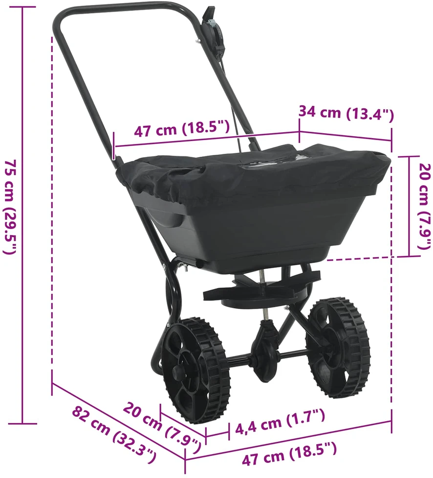 Sėjamoji Juoda 82 x 46 x 75 cm PVC ir Plienas