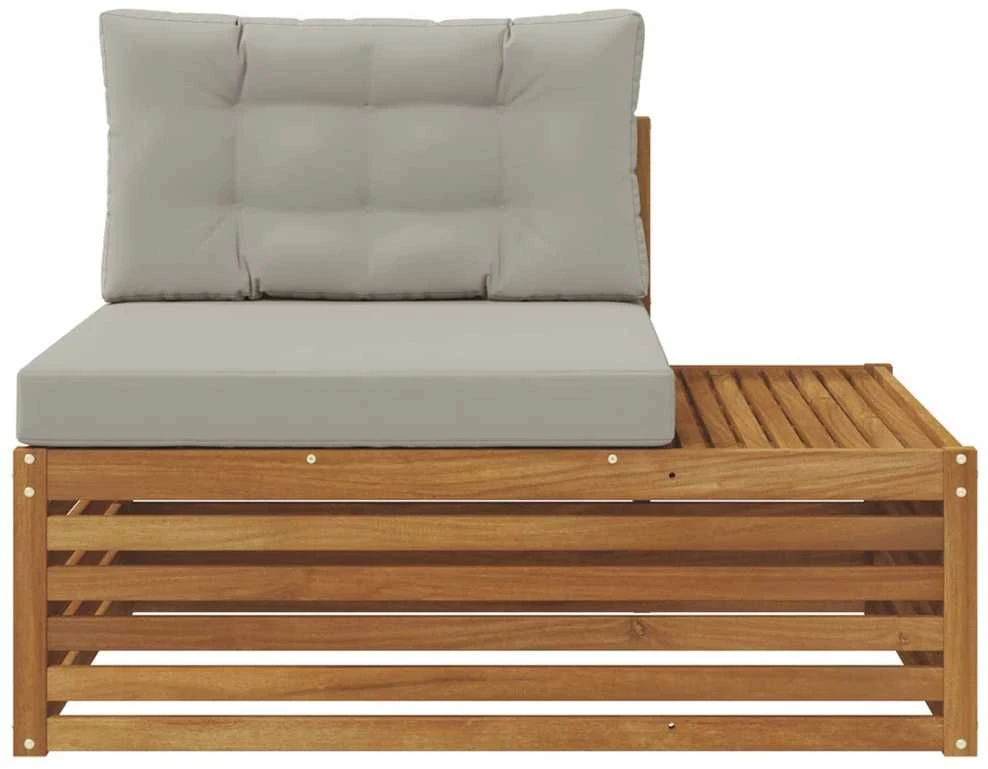 Lauko galinė sofa 3 Vienetas Natūrali ir šviesiai pilka
