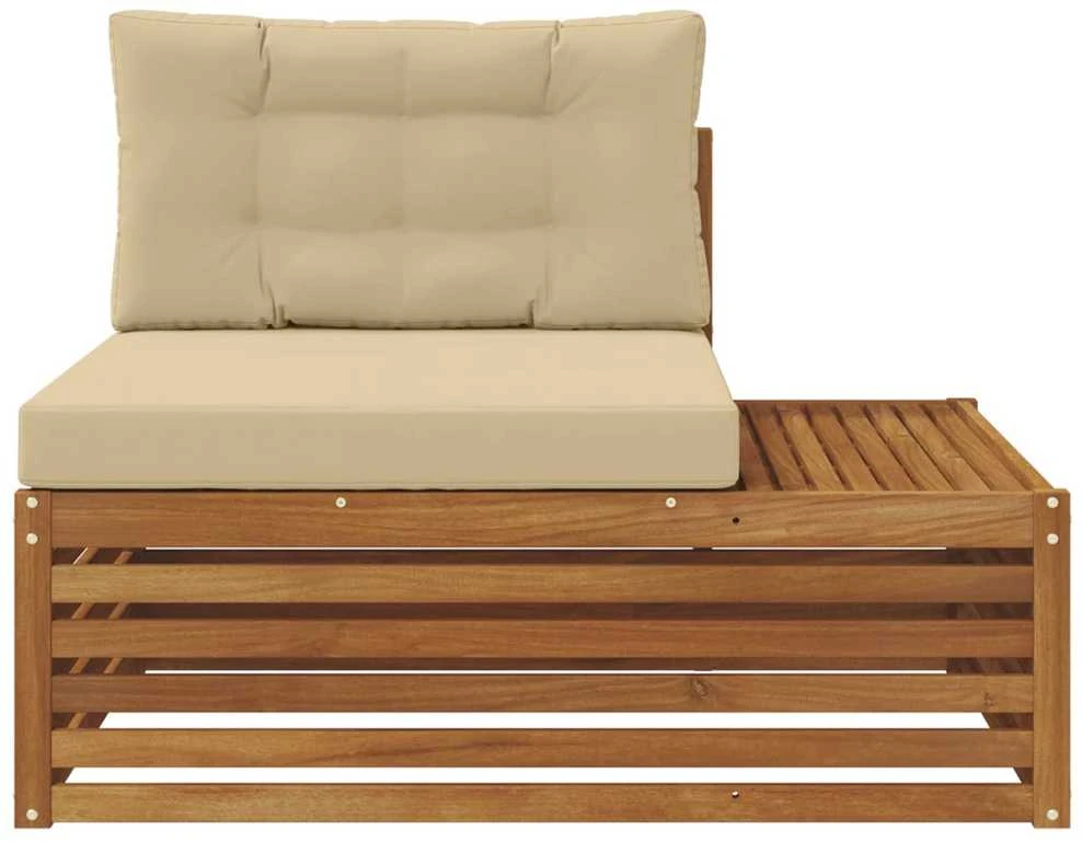 Lauko galinė sofa su pagalve 3 Vienetas Natūralus ir bežinis