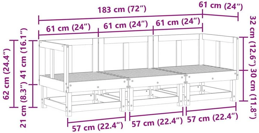Sekcija sofa vienetai Tvirtas pušies medis Vaško Ruda