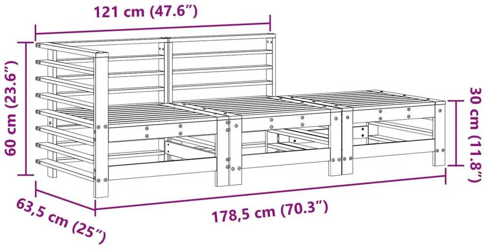 Sekcija sofa vienetai 3 Vienetas Vaško Ruda