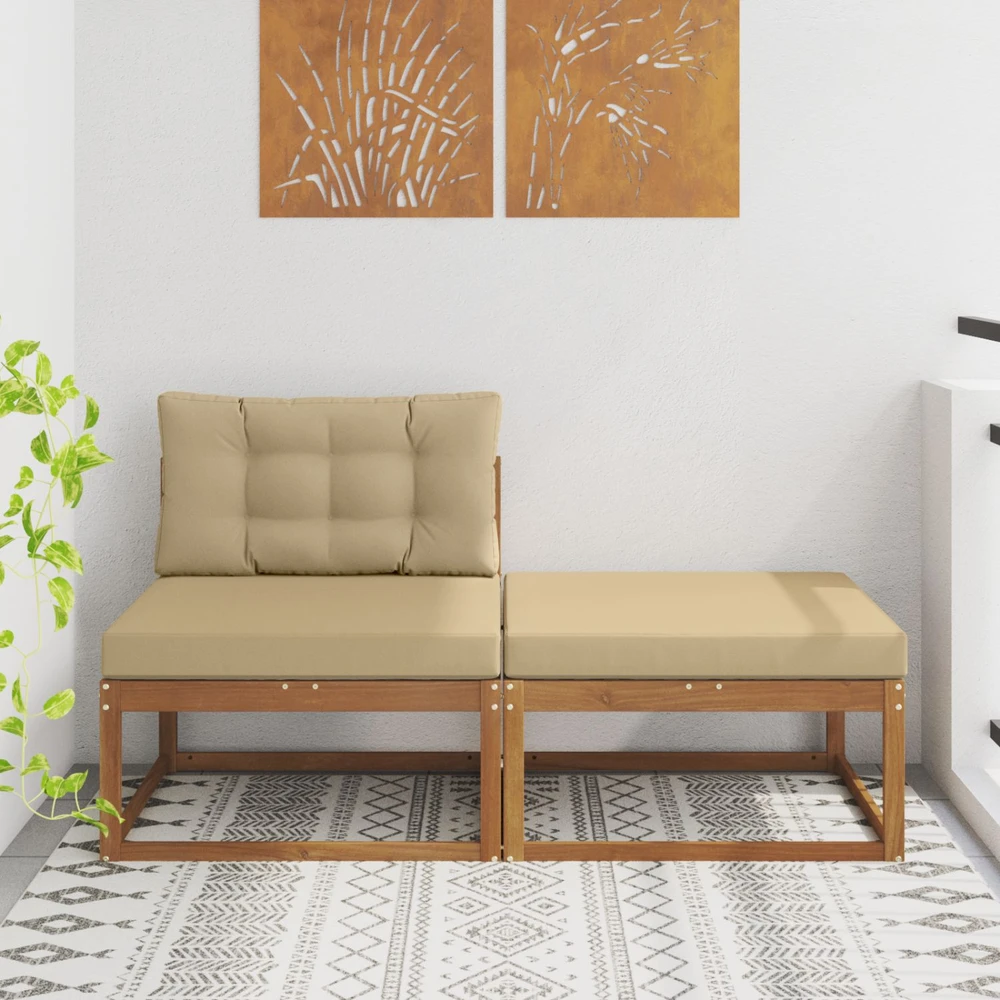 Sekcija sofa vienetai su pagalve 2 Vienetas Natūrali