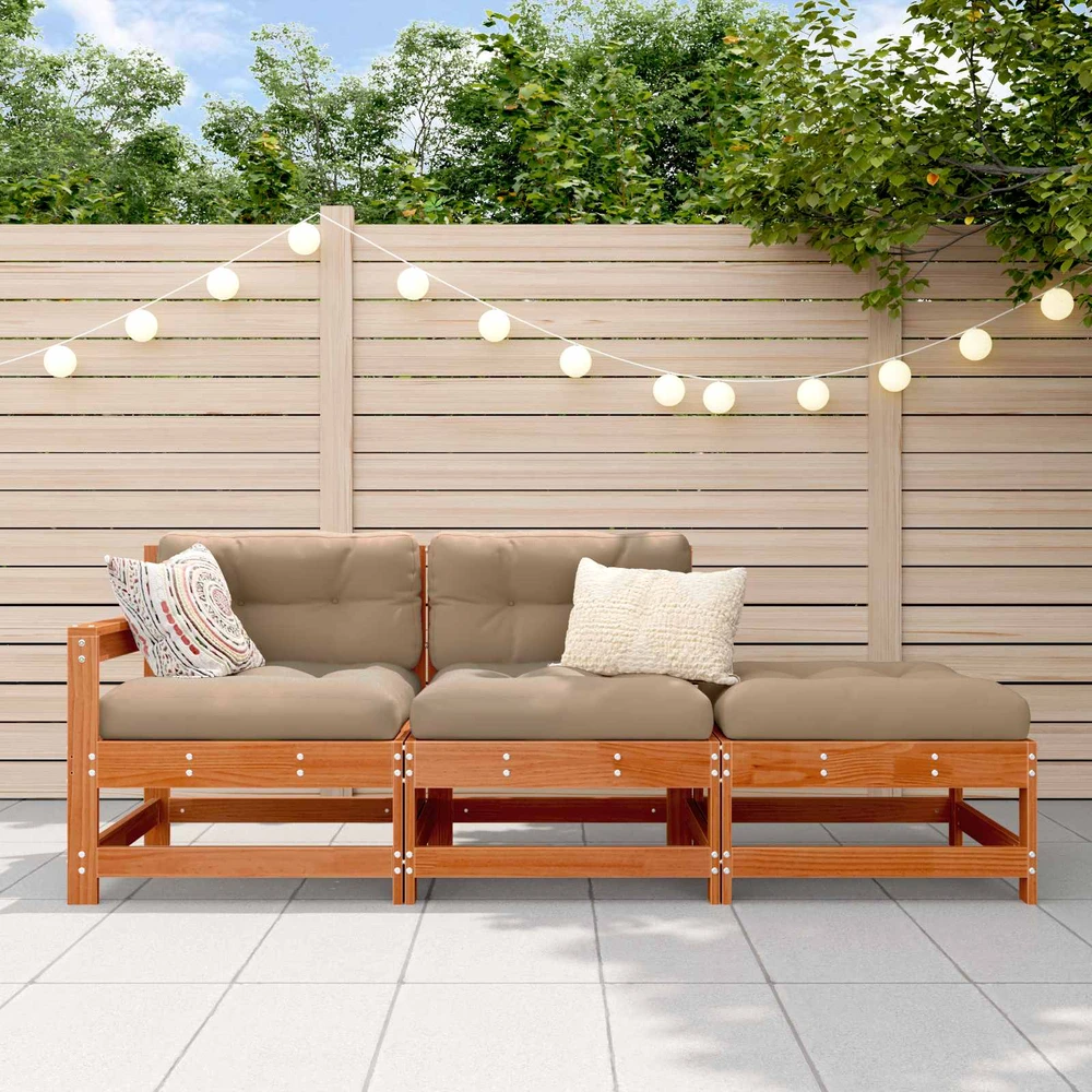 Sekcija sofa vienetai su pagalve Vaško ruda 190 x 62 x 70,5cm