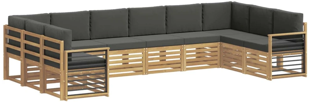 Lauko sofos komplektas 10 vnt. Balta ir antracito Poliesteris