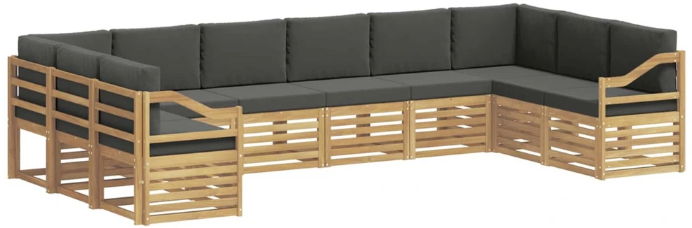 Lauko sofos komplektas 10 vnt. Balta ir antracito Poliesteris