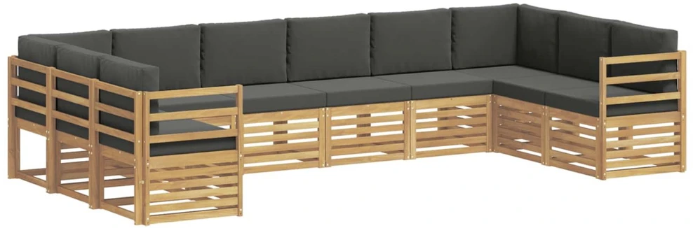 Lauko sofos komplektas 10 vnt. Balta ir antracito Poliesteris