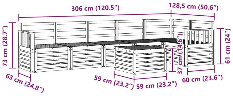 Lauko sofos komplektas 7 vnt. Natūrali Poliesteris