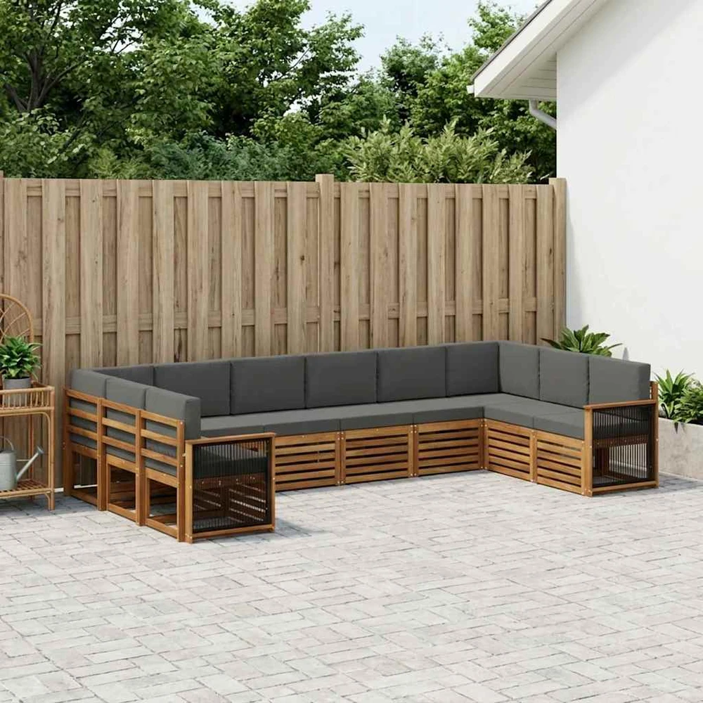 Lauko sofos komplektas 7 vnt. Natūralus ir antracitas