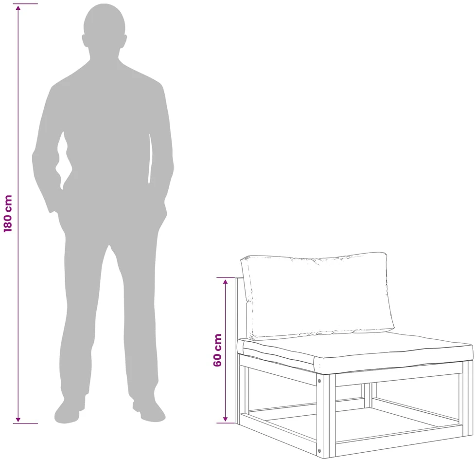 Sekcinė vidurinė sofa su pagalvėlėmis