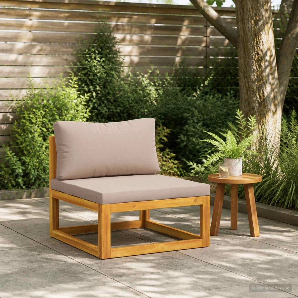 Sekcinė vidurinė sofa su pagalvėlėmis Kietos akacijos mediena