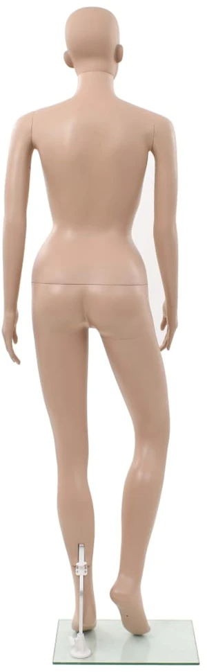 Seksualus moteriškas manekenas, stiklo pagr., krem. sp., 180cm