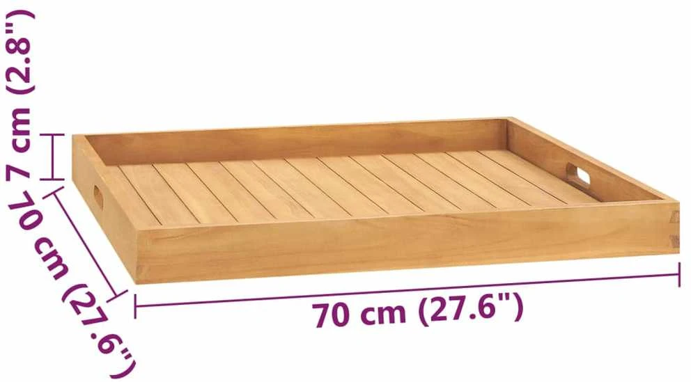 Serviravimo padėklas, 70x70cm, tikmedžio medienos masyvas
