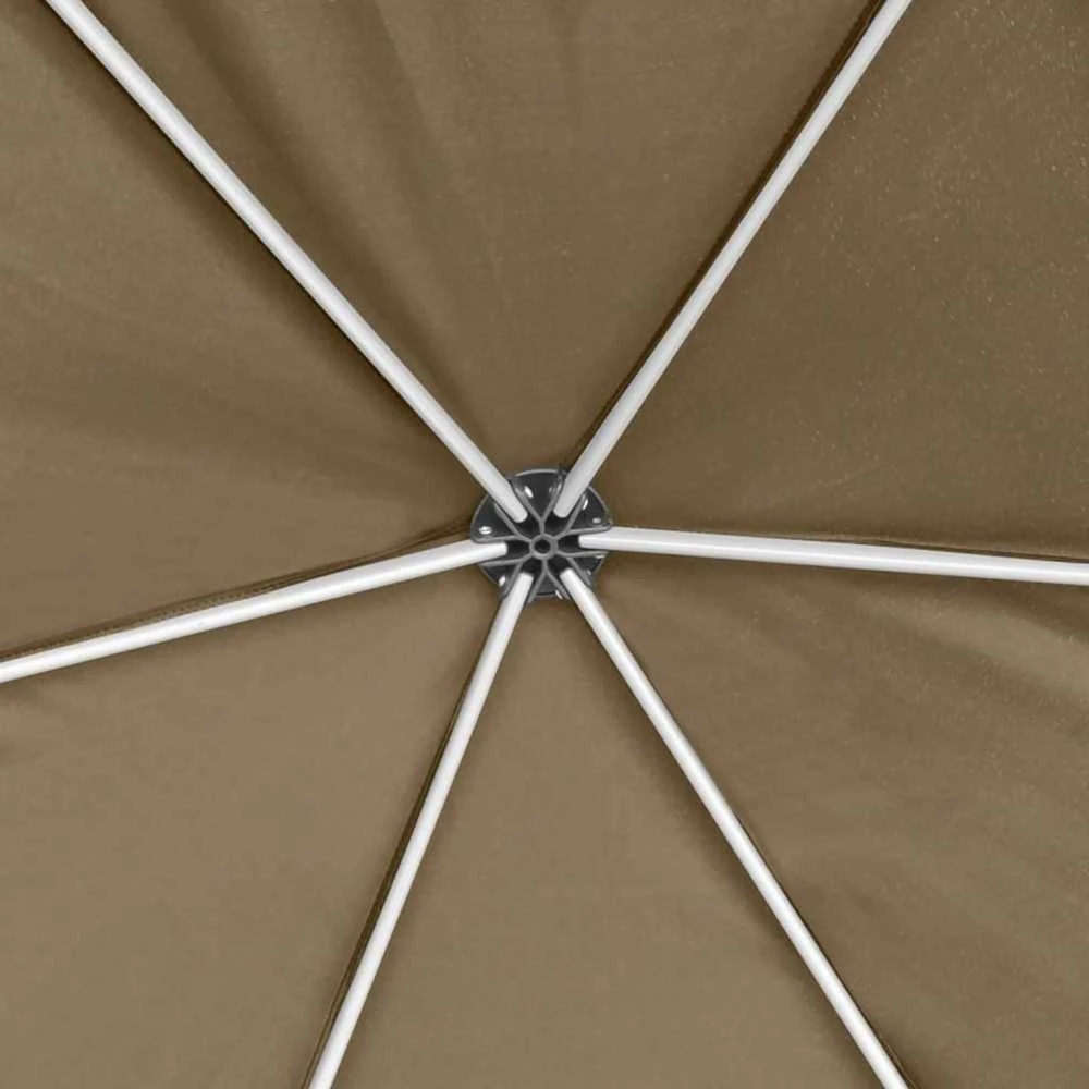Šešiakampė išskleidžiama palapinė su sienomis, taupe, 3,6x3,1m