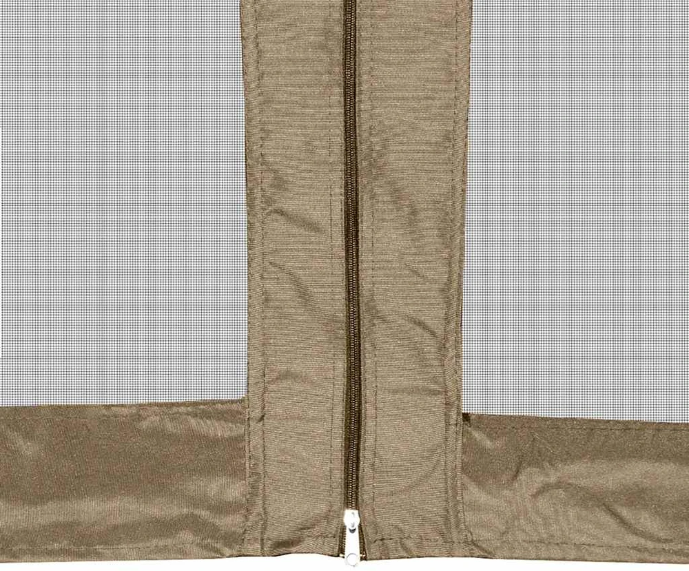 Šešiakampė išskleidžiama palapinė su sienomis, taupe, 3,6x3,1m
